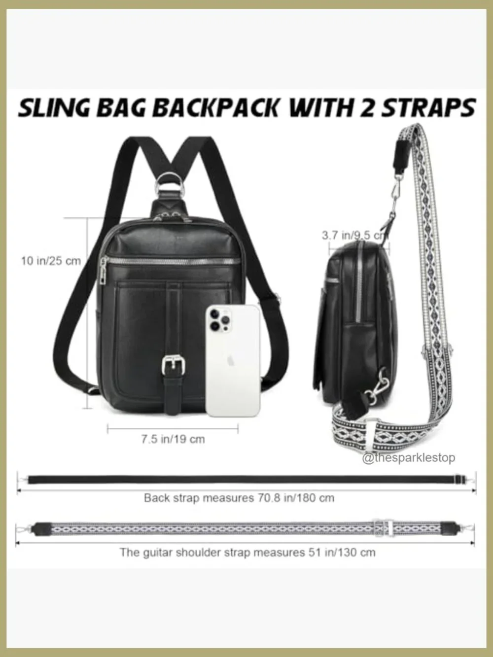 2-in-1 Mini Diaper Bag with Instant Wipes Access, Faux Leather,